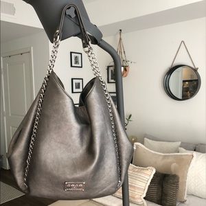 Bebe Silver Handbag